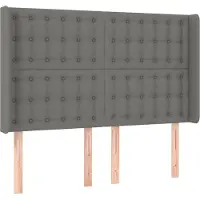 Syfax Kopfteil mit Ohren Dunkelgrau 147x16x118/128 cm Stoff