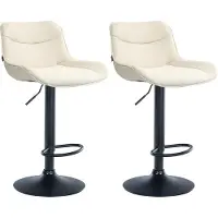 CLP 2er Set Barhocker Vonore Stoff schwarz - grau
