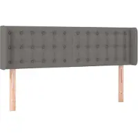 Syfax Kopfteil mit Ohren Dunkelgrau 147x16x78/88 cm Stoff