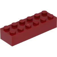 LEGO 2x6 Stein 2456 - 50 Stück Dunkelrot