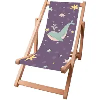 Dreamroots Kinder Liegestuhl Holz, Buchenholz bis zu 130 kg, Sonnenliege klappbar mit 3-stufiger Neigungsregulierung der Rückenlehne, Happy Wave