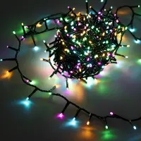 Spetebo 3.06 LED Lichterkette multicolor / sanft bunt - 500 LED / 11m - Compact twinkle 8 Funktionen und Timer