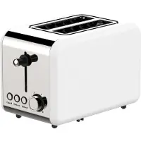 Schaefer Toaster Retro 2-ScheibenToaster Toastautomat 850 Watt Weiß