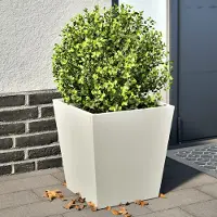 vidaXL "2026 Promotion" Hochbeet - Pflanzkübel - 2 Stk. - Blumenkasten - Weiß 40x40x40 cm - Stahl - Beete CC30876