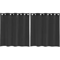 vidaXL Voile Vorhänge mit Ösen 2 Stk. Schwarz 140x140 cm