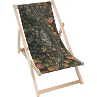 Dreamroots Liegestuhl klappbar Holz, Buchenholz bis zu 130 kg, Sonnenliege klappbar mit 3-stufiger Neigungsregulierung der Rückenlehne, Winding Road