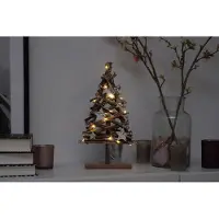 Spetebo Holz LED Weihnachtsbaum 37 cm im Naturlook