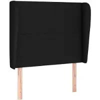 Syfax Kopfteil mit Ohren Schwarz 103x23x118/128 cm Stoff