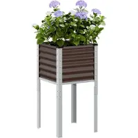 vidaXL "Rabatt" Garten-Hochbeet/Pflanzgefäß/Pflanzkübel - Braun 45x45x88 cm Stahl - Beete CC17766