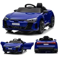 FCH Audi RS e-tron GT Kinderauto Kinder Elektroauto 12V mit Musikbreitem Sitz, verstellbarem Sicherheitsgurt Dunkelblau