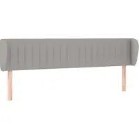 Syfax Kopfteil mit Ohren Hellgrau 163x23x78/88 cm Stoff