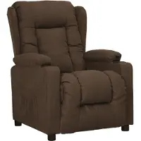 Syfax Sessel Relax Braun Stoff 72,5 x 96 x 99,5 cm mit manueller Liegefunktion und 2 Getränkehaltern