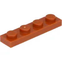 LEGO 1x4 Platte 3710 - 250 Stück Dunkles Orange