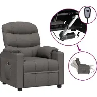 Syfax Relaxsessel Elektrisch Dunkelgrau Stoff
