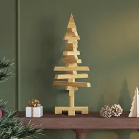 Prolenta Maison Exclusive - Holz Weihnachtsbaum mit Ständer Braun 60 cm Massivholz Kiefer