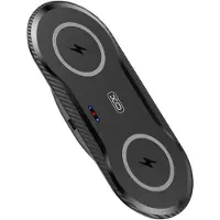 XO WX026 2in1 Wireless Charger für Kopfhörer Bluetooth 2 Smartphones / Kopfhörer mit 2 Ladespulen Schwarz