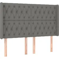 Syfax Kopfteil mit Ohren Dunkelgrau 163x16x118/128 cm Stoff
