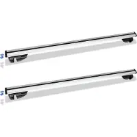Fiqops Relingträger Universal L124 Dachträger Einstellbare Breite 150kg Alu Abschließbar Grundträger Auto mit Schlüssel