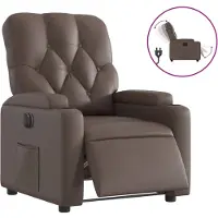 Syfax Elektrischer Relaxsessel Braun Kunstleder