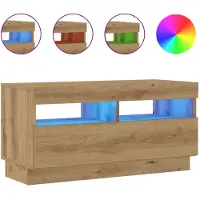 vidaXL TV-Schrank mit LED-Leuchten Artisan-Eiche 80x35x40 cm