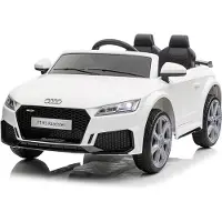 FCH Kinder Elektro Auto Audi TT RS Roadster mit Fernbedienung Usb und Mp3 Anschluss 12V Weiß