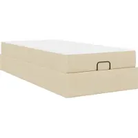 Syfax Bettgestell mit Matratze 2 pcs Creme Stoff