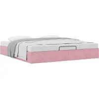 Syfax Ottoman-Bett ohne Matratze Rosa 200x200 cm Samt