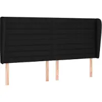 Syfax Kopfteil mit Ohren Schwarz 183x23x118/128 cm Stoff