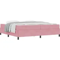 Syfax Bettrahmen mit Matratze Rosa 200 x 200 cm Stoff
