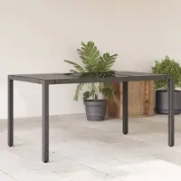 Prolenta Maison Exclusive - Gartentisch mit Glasplatte Schwarz 150x90x75 cm Poly Rattan
