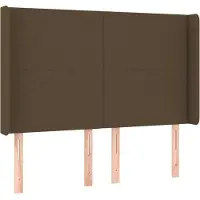Syfax Kopfteil mit Ohren Dunkelbraun 147x16x118/128 cm Stoff