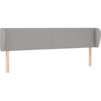 Syfax Kopfteil mit Ohren Hellgrau 183x23x78/88 cm Stoff