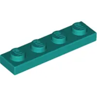 LEGO 1x4 Platte 3710 - 100 Stück Dunkles Türkis