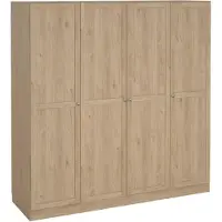 Dmora Großer Kleiderschrank Presidenti, Schlafzimmermöbel, Schrank, Garderobe, 196x62 h200 cm, Eiche