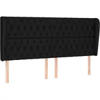 Syfax Kopfteil mit Ohren Schwarz 203x23x118/128 cm Stoff