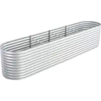 Syfax Garten-Hochbeet 400 x 80 x 81 cm Verzinkter Stahl Silbern