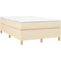 Syfax Boxspringbett mit Matratze Creme 120x190 cm Stoff