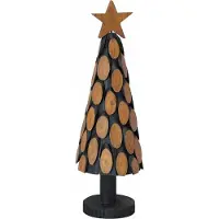 Syfax Weihnachtsbaum mit Ständer Braun 61 cm Massivholz Teak