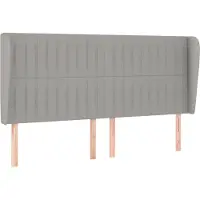 Syfax Kopfteil mit Ohren Hellgrau 163x23x118/128 cm Stoff
