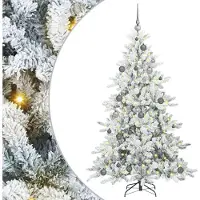 Syfax Künstlicher klappbarer Weihnachtsbaum Weiß 180 cm PVC und Stahl