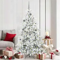 vidaXL Eleganten-Stil Künstlicher klappbarer Weihnachtsbaum mit 300 LEDs 180 cm PVC DE5449093