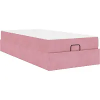 Syfax Bettgestell mit Matratze 2 pcs Rosa Samt