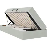 vidaXL Aufbewahrungsbett mit Matratze Hellgrau 90 x 200 cm Samt