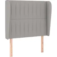 Syfax Kopfteil mit Ohren Hellgrau 83x23x118/128 cm Stoff