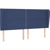 Syfax Kopfteil mit Ohren Blau 183x23x118/128 cm Stoff