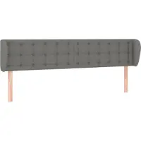 Syfax Kopfteil mit Ohren Dunkelgrau 203x16x78/88 cm Stoff