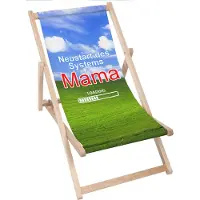 Dreamroots Liegestuhl klappbar Holz, bis zu 130 kg, Sonnenliege klappbar mit 3-stufiger Neigungsregulierung der Rückenlehne, Neustart Des Systems Mama