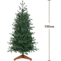 StarTech.com Künstlicher Weihnachtsbaum - Realistisch 210 cm (2,1 m) - 1186 Spitzen - PE+PVC Mischzweige - Klappbarer Metallständer & Holzsockel - Ohne Beleuchtung - Grün