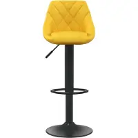 vidaXL "Winterschlussverkauf "1 Pcs Barhocker - CLORIS - Barstuhl - Optimal Komfort, Senfgelb Samt - 46 x 44 x (82-103) cm - DEMöbel3194272