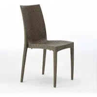 GRANDSOLEIL Weißer Bistro-Stuhl aus Rattan